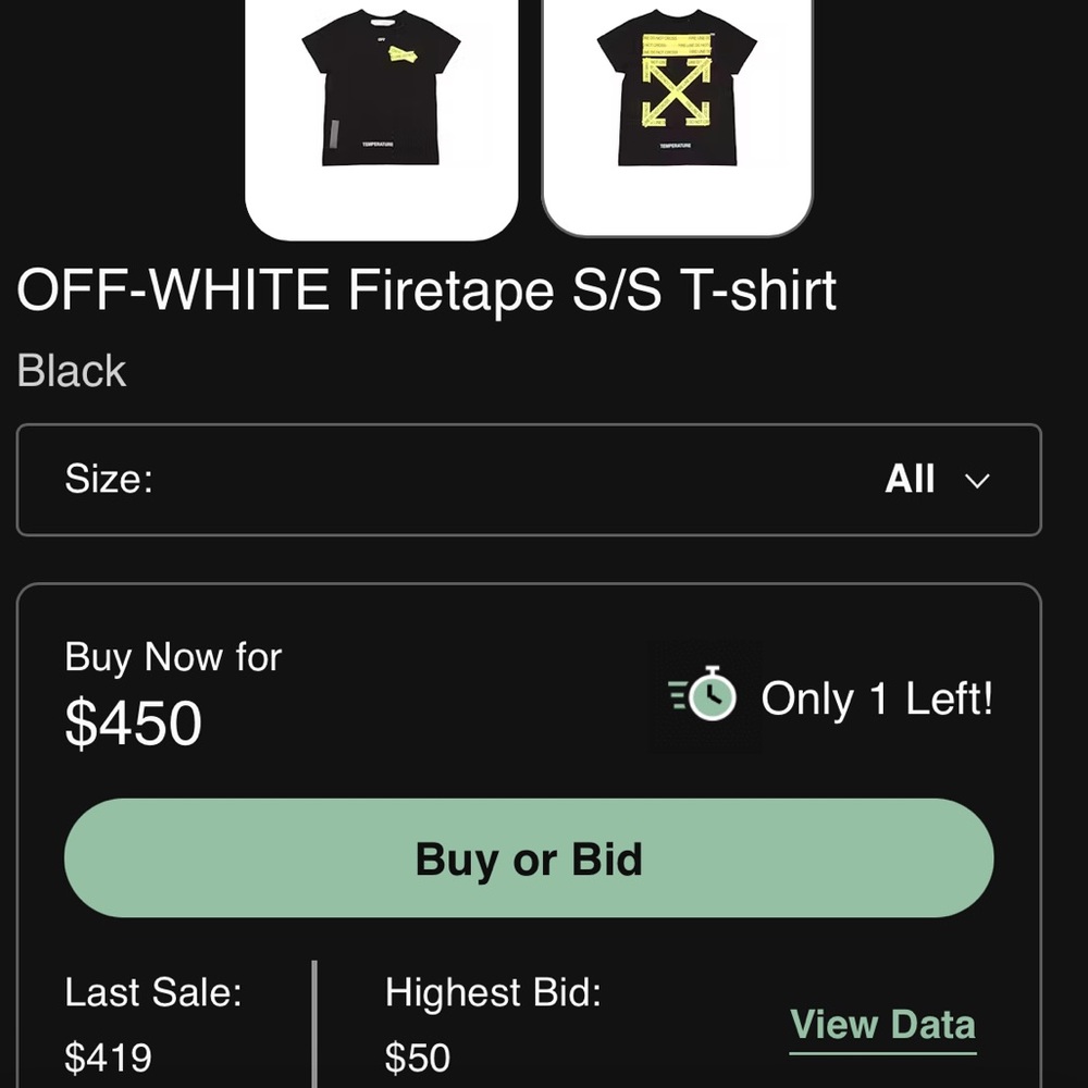 OFF-WHITE Firetape size medium - Picture 5 of 5